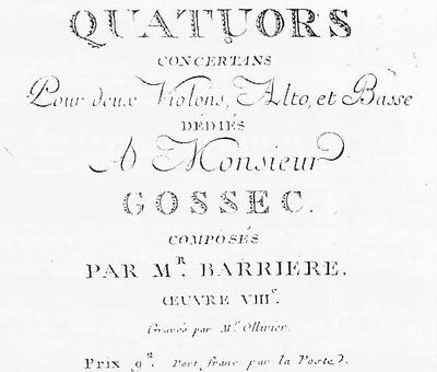 Six quatuor concertants pour deux violons, alto et basse, oeuvre VIII