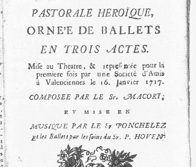 Musique par le Sieur Ponchelez, 1717